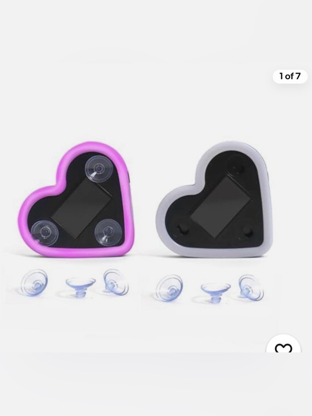 2Pcs Solar Powered Heart Light for Car, LED Wireless Ambient Lamp with 6 Pink